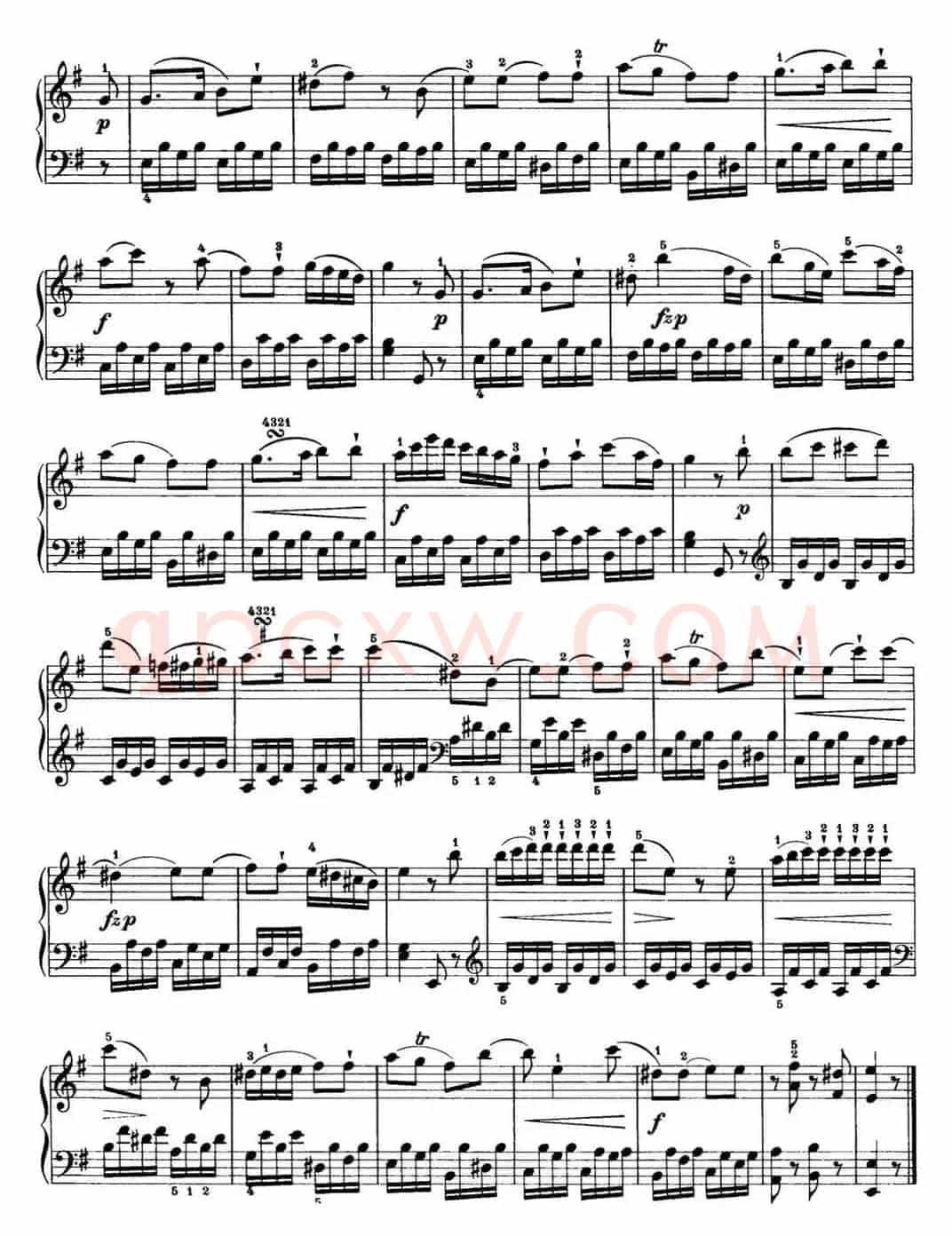 海顿 钢琴奏鸣曲 Hob XVI 34 in E minor