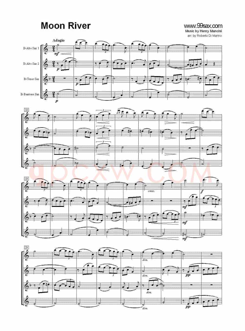 Moon River（月亮河）（四重奏）