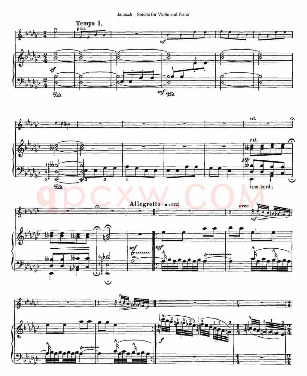 Janacek Sonata for Violin（小提琴+钢琴伴奏）