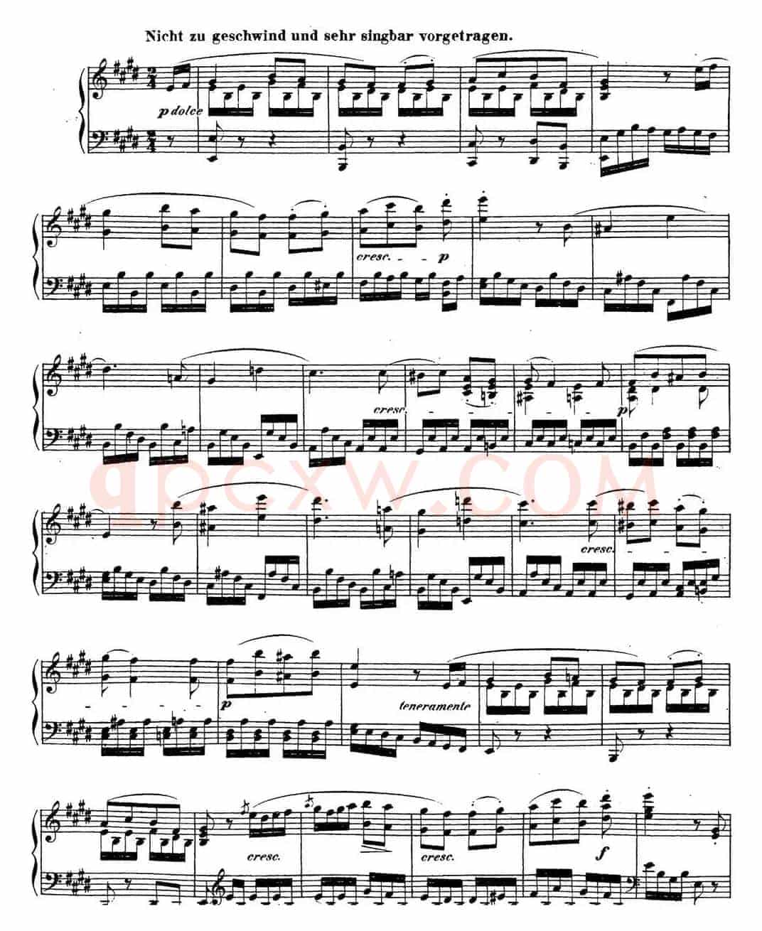 贝多芬钢琴奏鸣曲27 e小调 Op.90 E minor