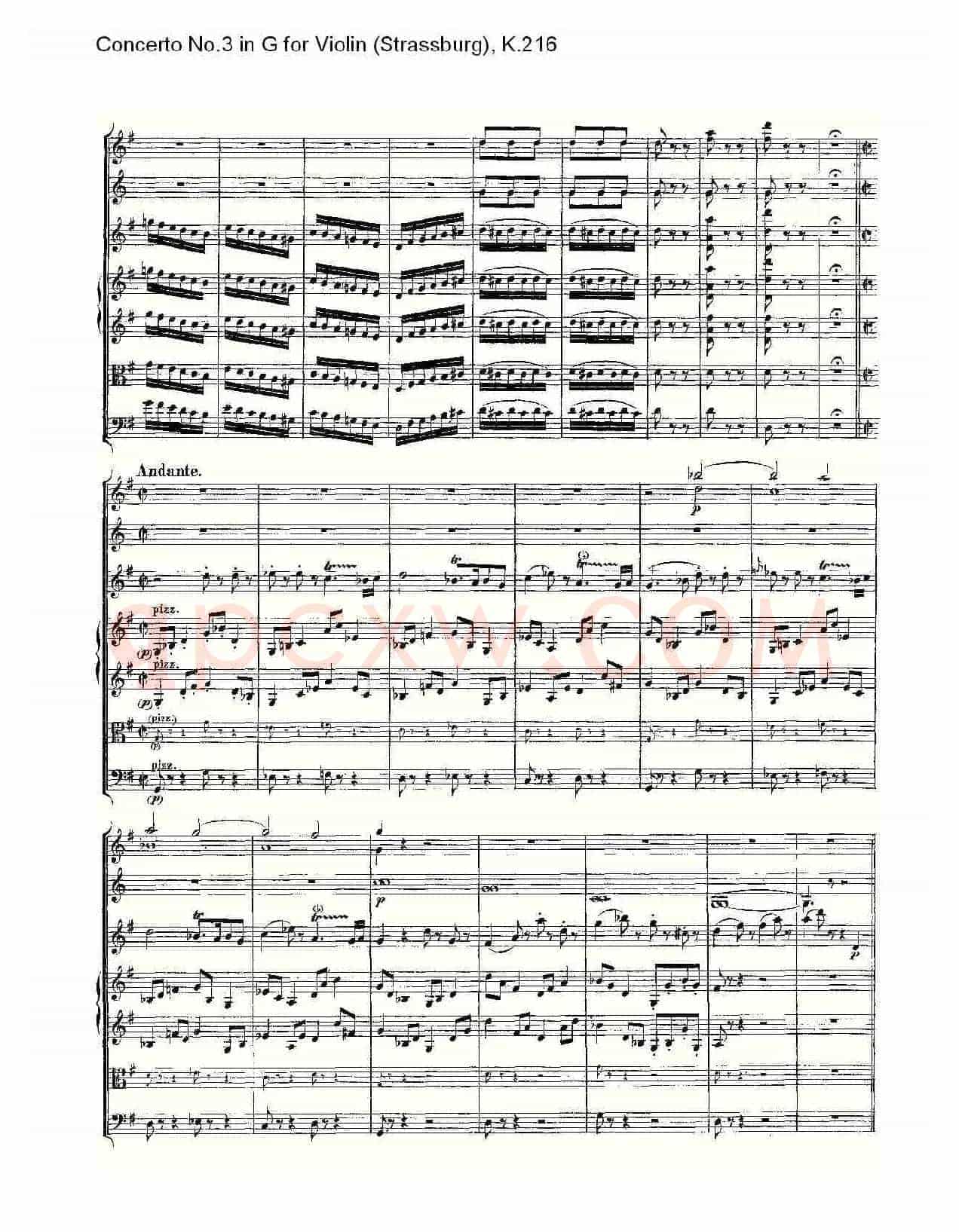 Concerto No.3 in G for Violin K.216(G调小提琴第三协奏曲, K)