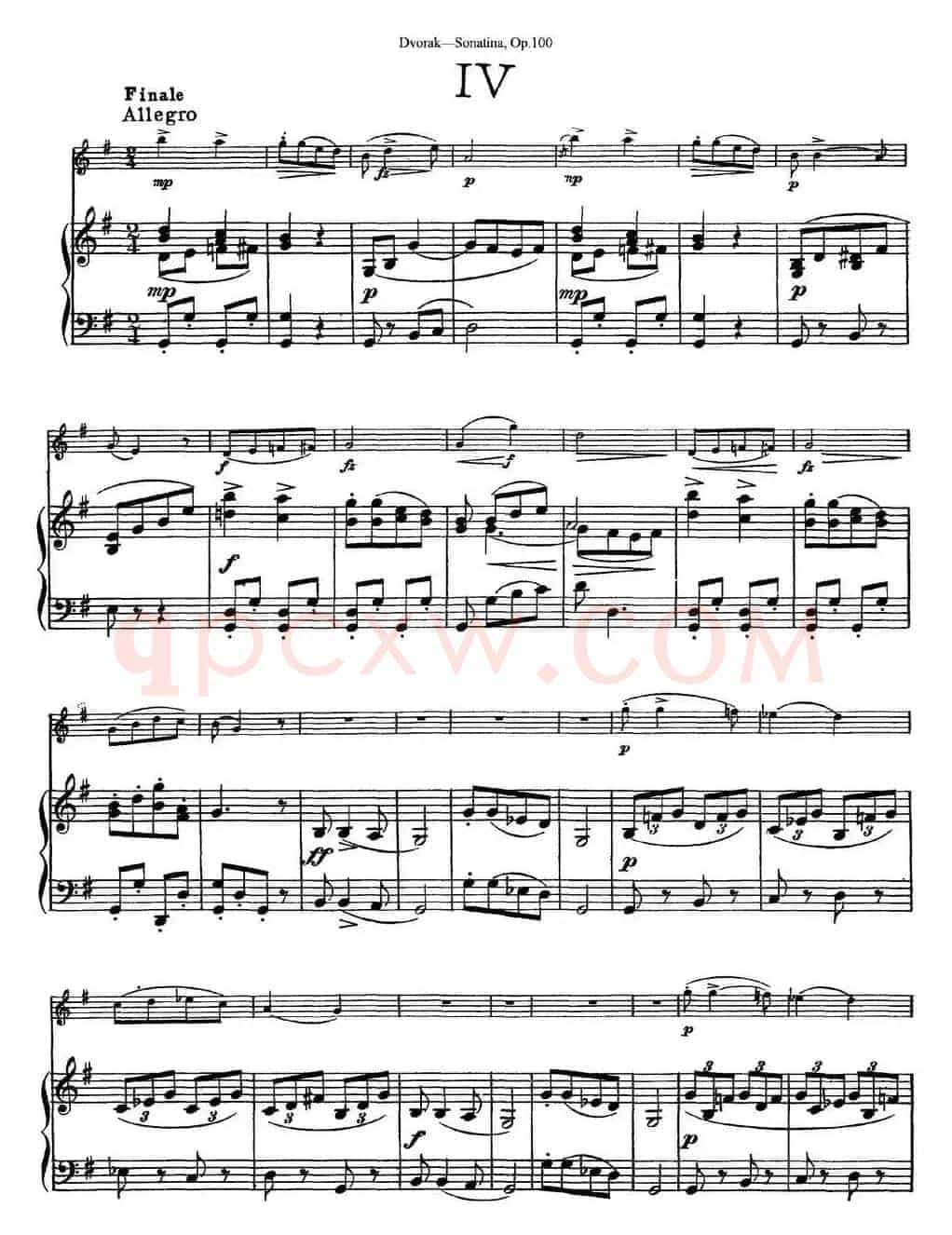 Violin Sonatina Op.100（小提琴+钢琴伴奏）