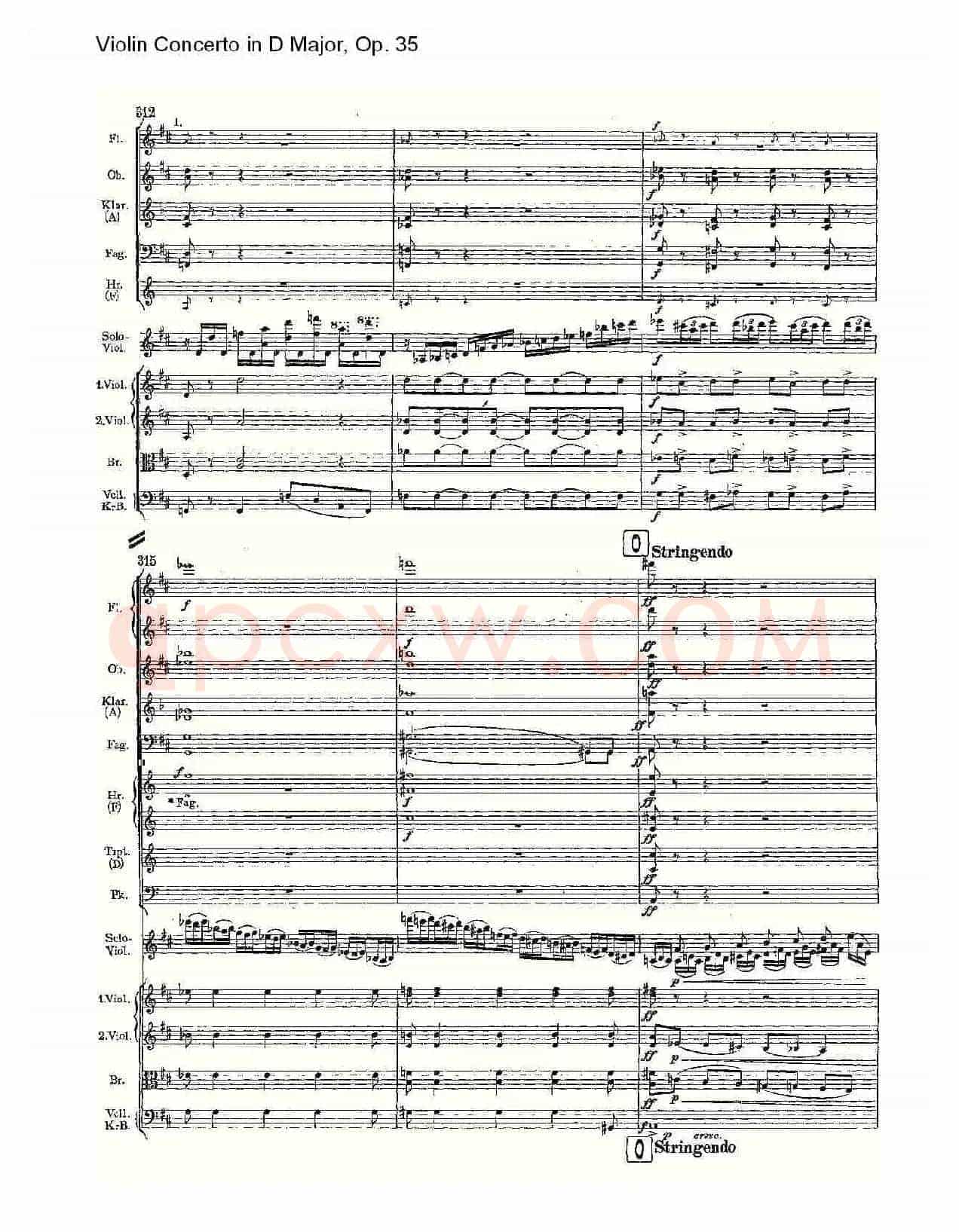 D大调小提琴协奏曲, Op.35第一乐章（二）