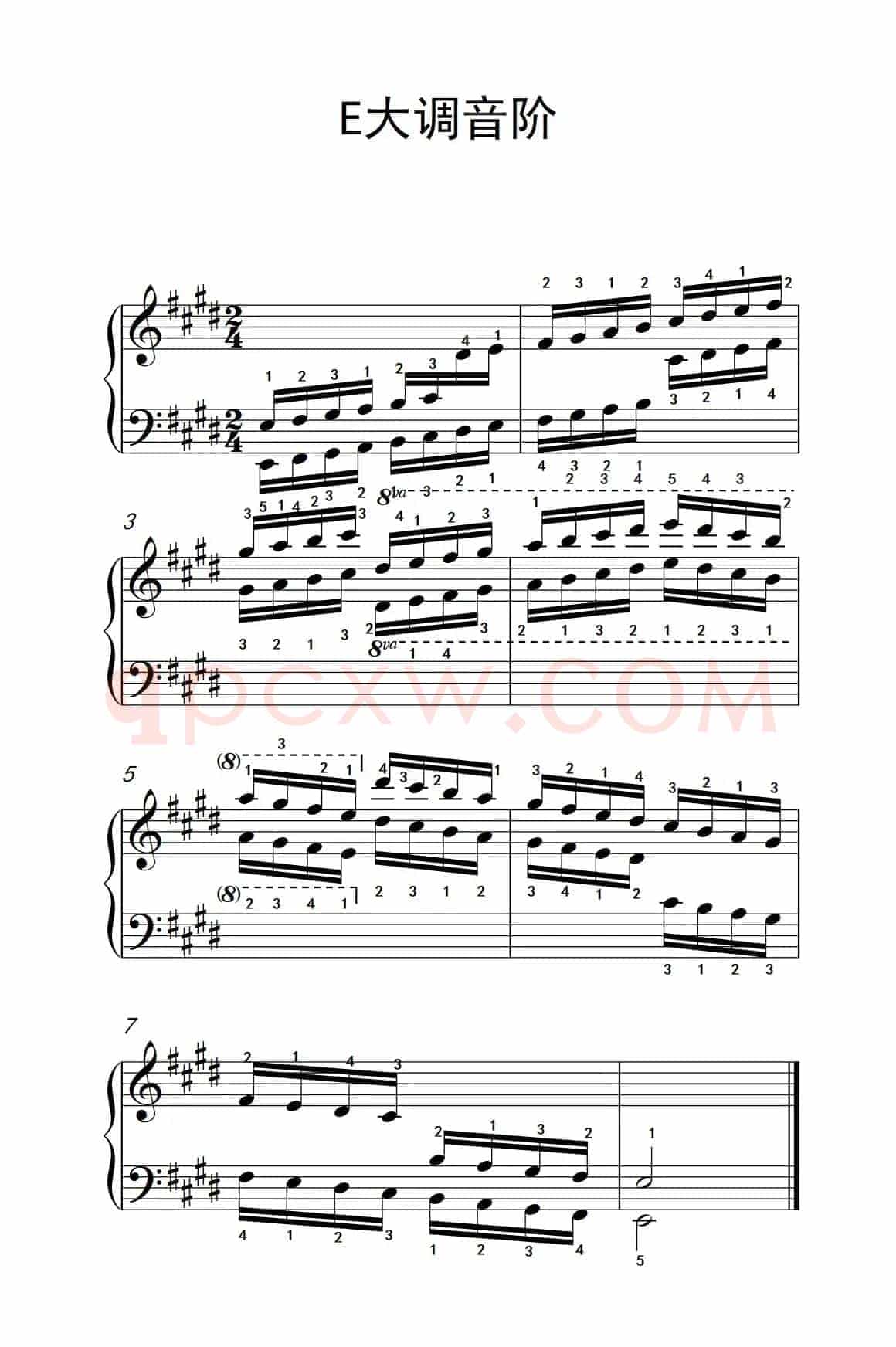 第七集9.E大调音阶（中央音乐学院 钢琴（业余）考级教程 7-9级）