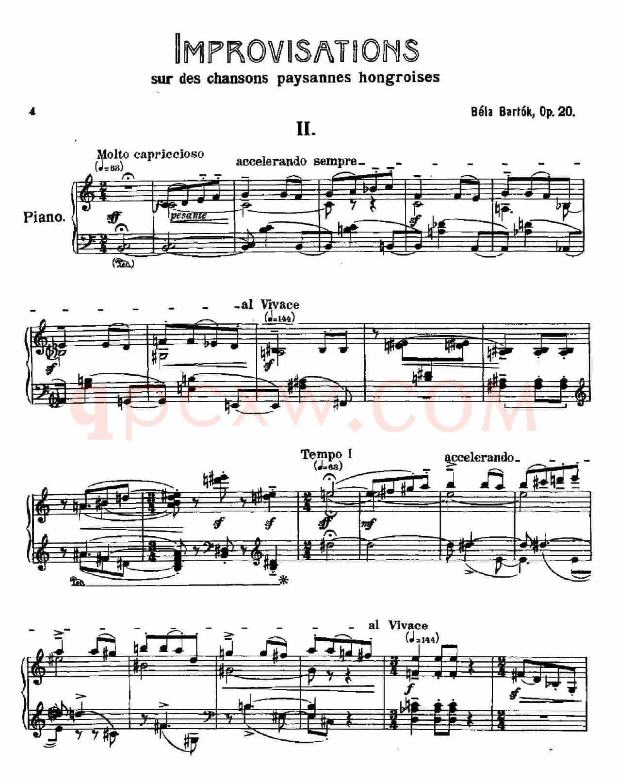 8 Improvisations Op.20（8首匈牙利民歌即兴曲·Ⅱ）