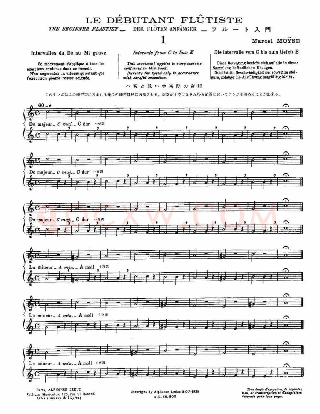 初级练习之1（Alphonse Ludec - Debutant Flutiste）
