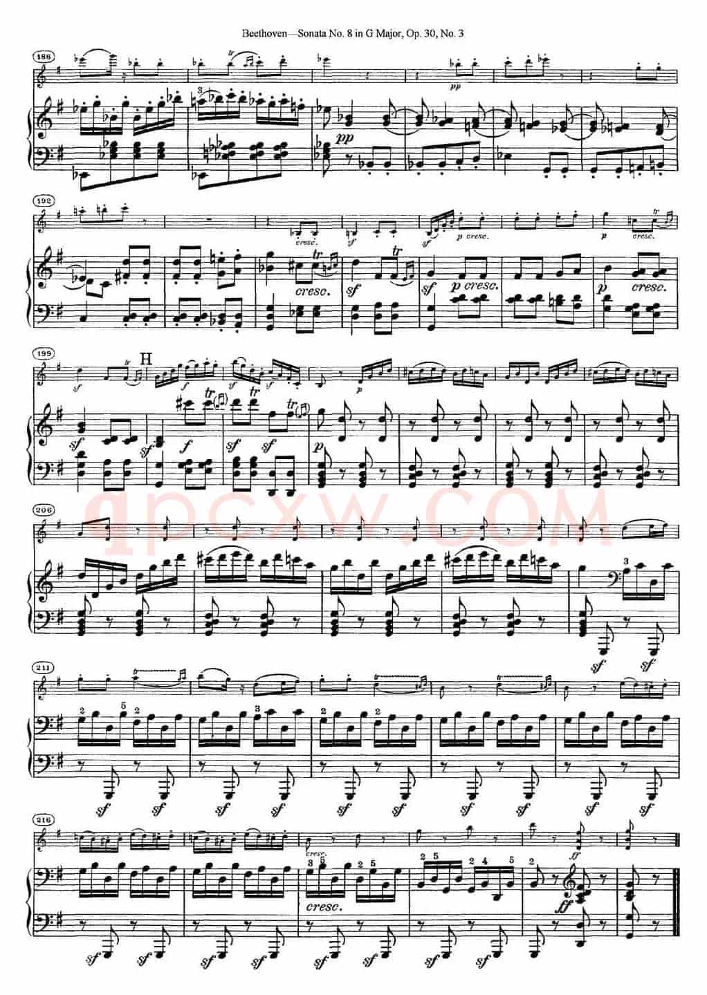 Violin Sonata No.8 in G Major Op.30 No.3（小提琴+钢琴伴奏）