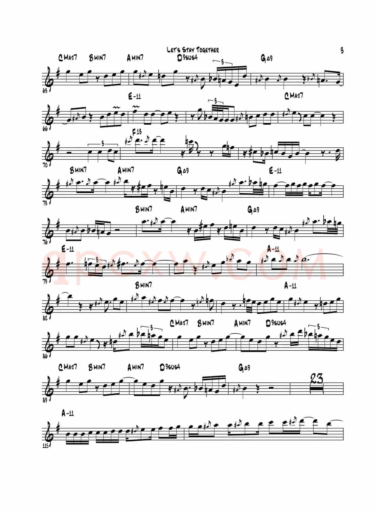 Lets Stay Together（次中音萨克斯）