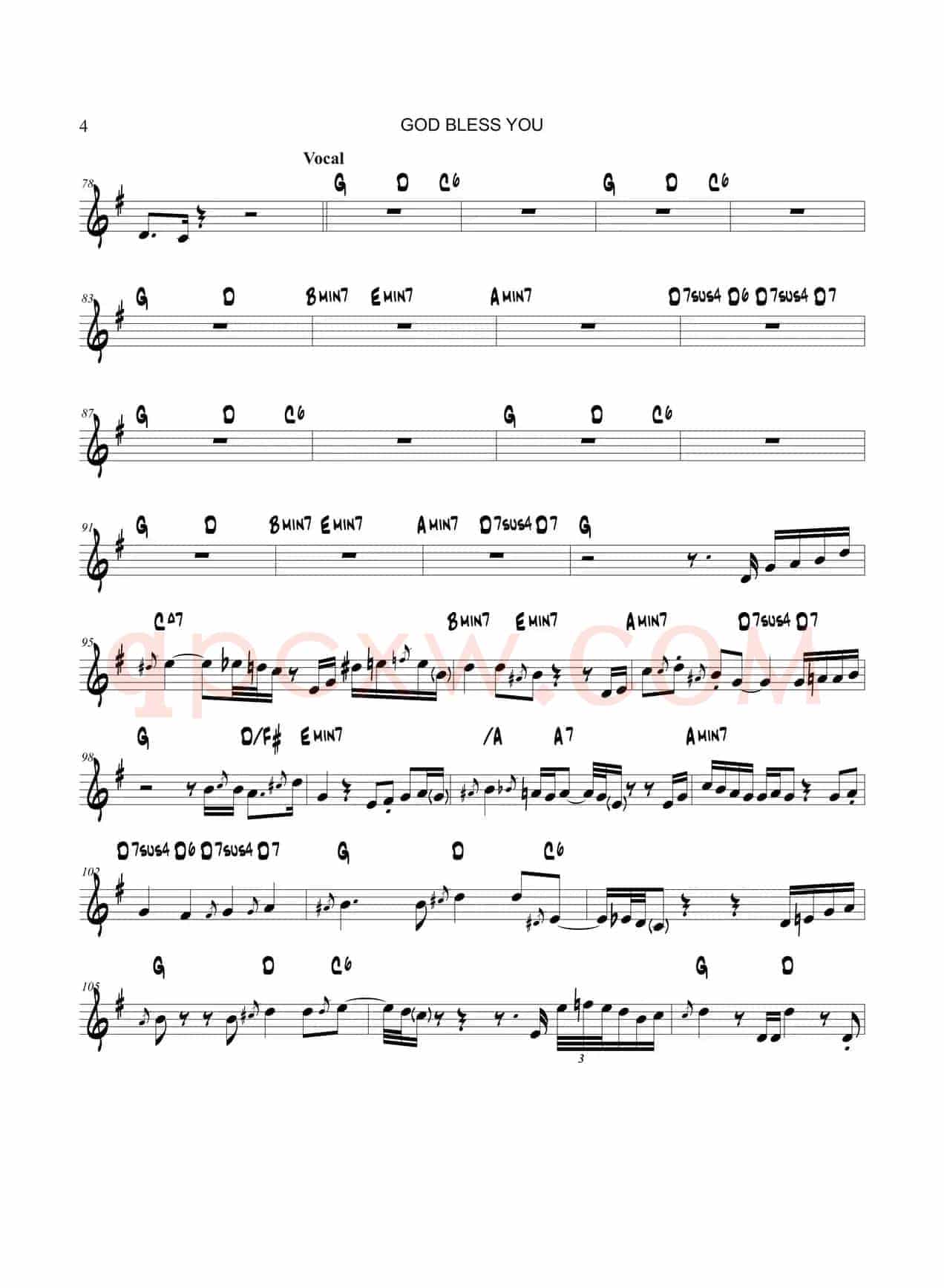 God Bless You（中音萨克斯）