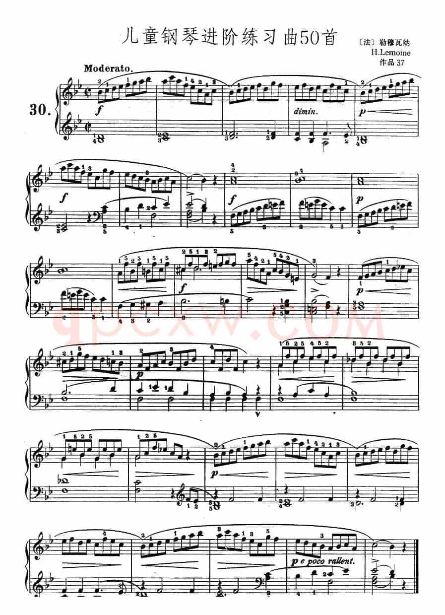 儿童钢琴进阶练习曲50首之30