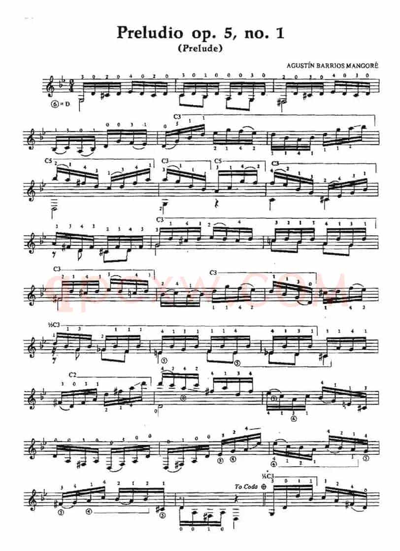 Preludio op.5no.1(古典吉他)