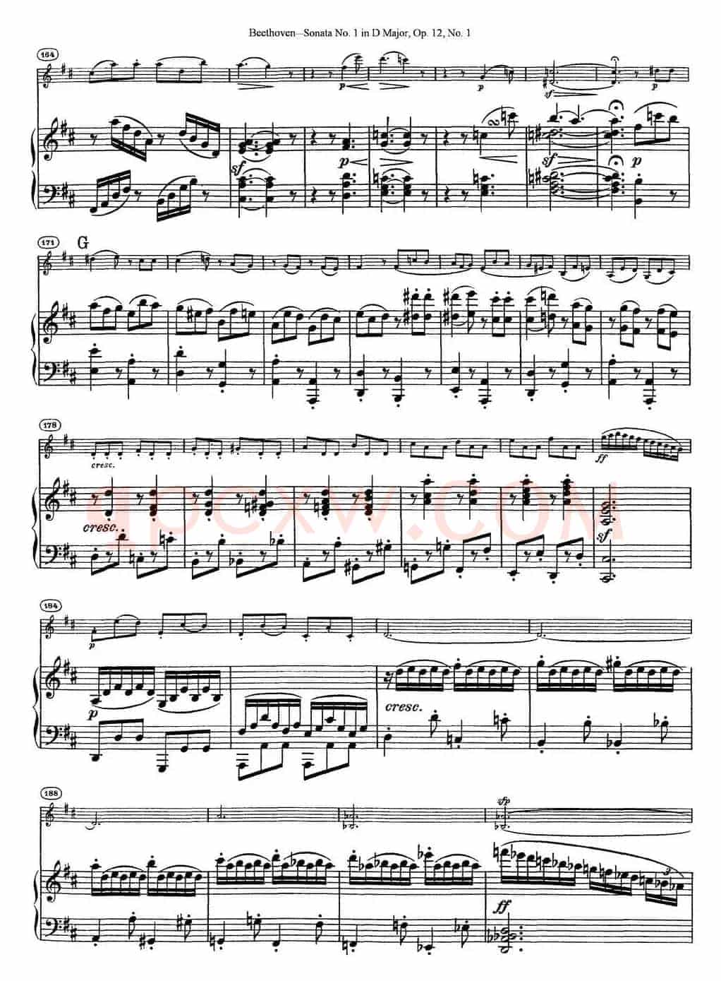Violin Sonata No.1 in D Major Op.12 No.1（小提琴+钢琴伴奏）