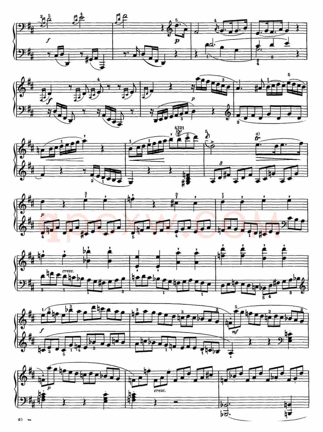 海顿 钢琴奏鸣曲 Hob XVI 51 in D major