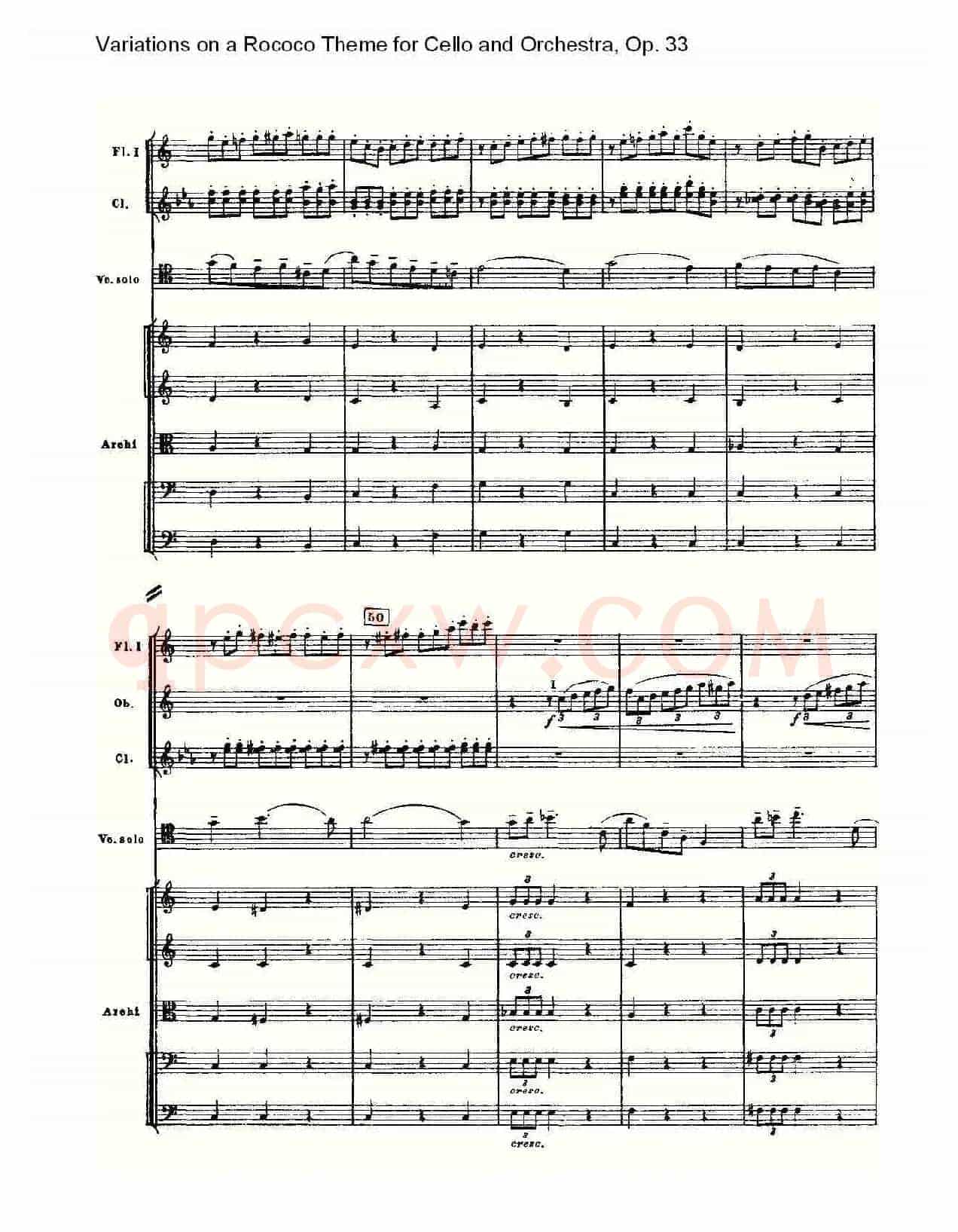 大提琴与管弦乐洛可可主题a小调变奏曲, Op.33(一)