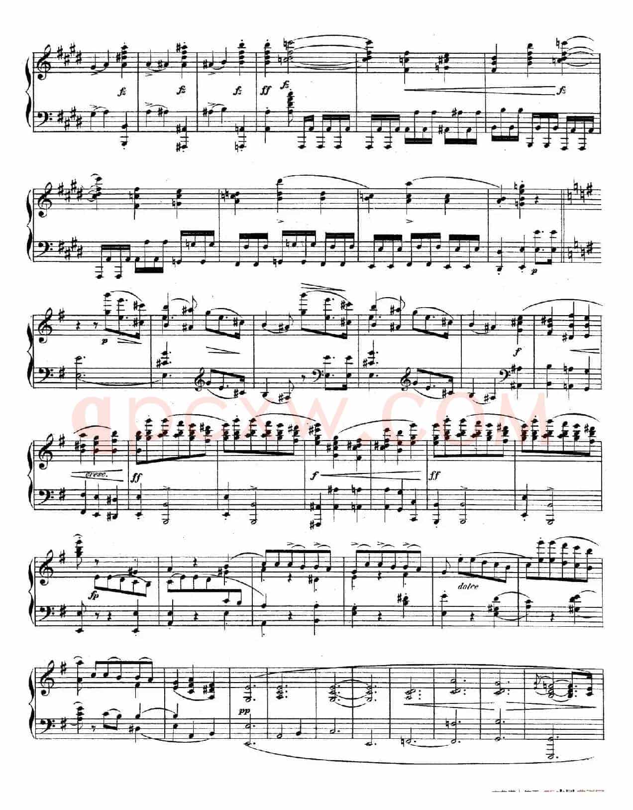 e小调第一钢琴协奏曲 Op.11(钢琴独奏版·第一乐章)