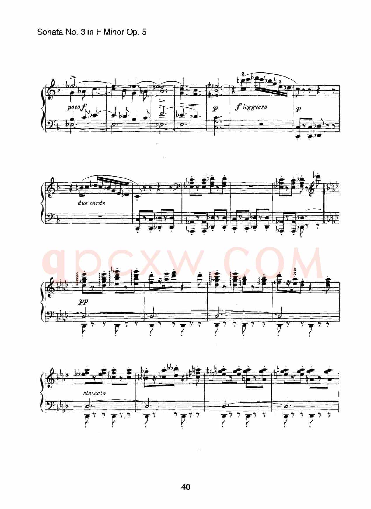 Piano Sonata No.3 in f Minor Op.5(f小调第三钢琴奏鸣曲)