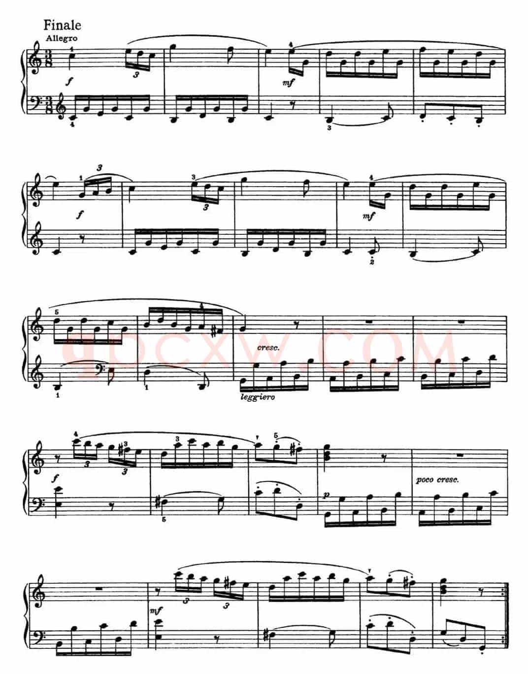 海顿 钢琴奏鸣曲 Hob XVI 7 Divertimento C major