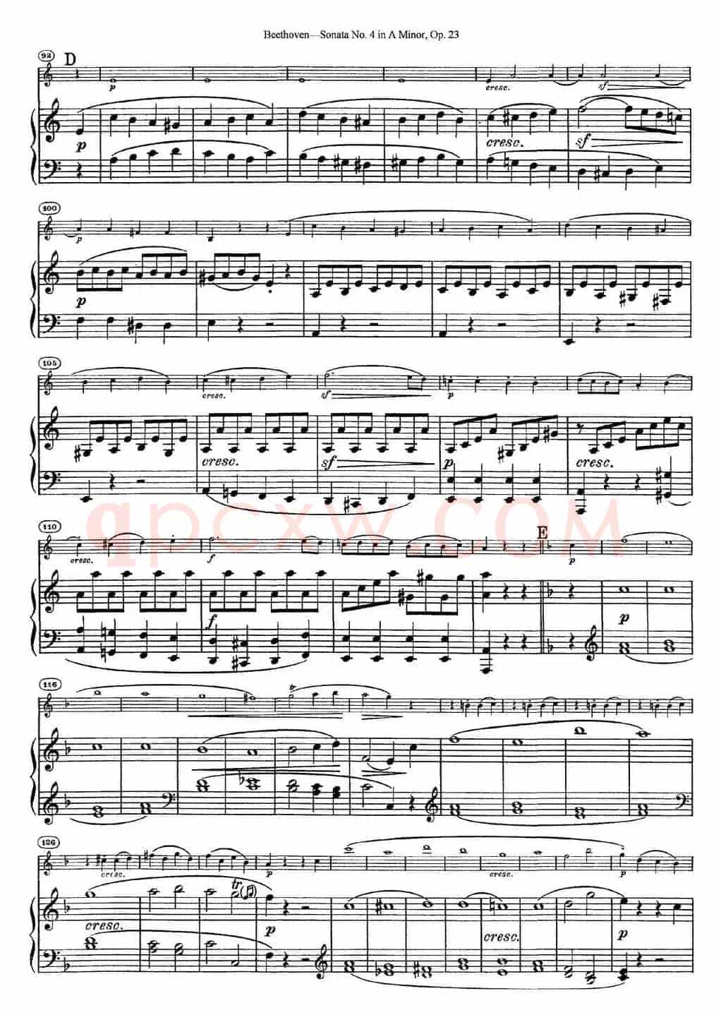Violin Sonata No.4 in A Minor Op.23（小提琴+钢琴伴奏）
