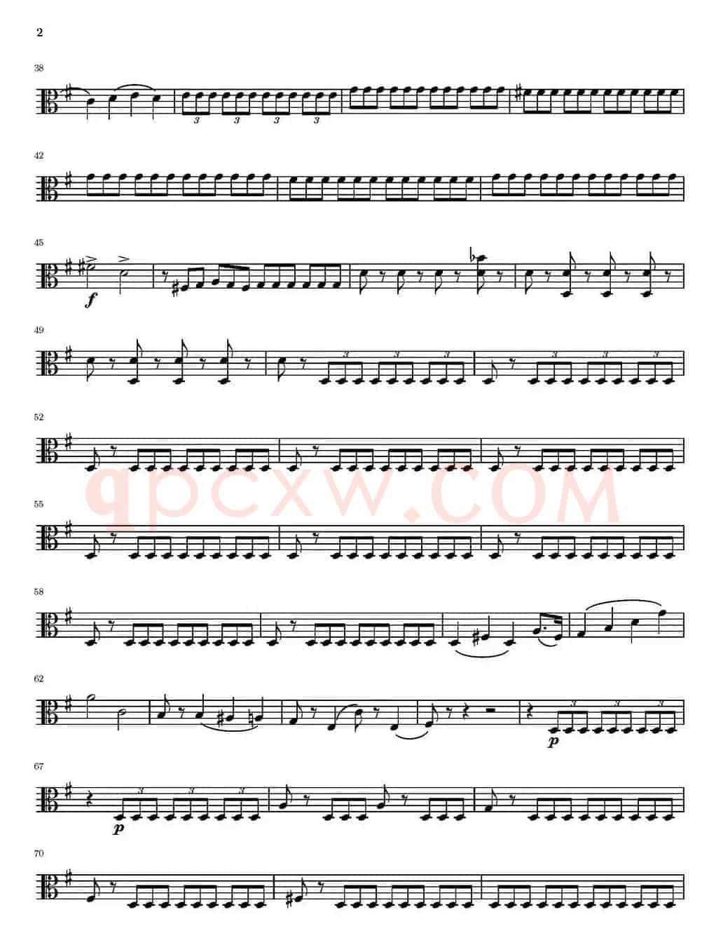 String Quartet nr.18 in E minor（E小调弦乐四重奏）（中提琴分谱）