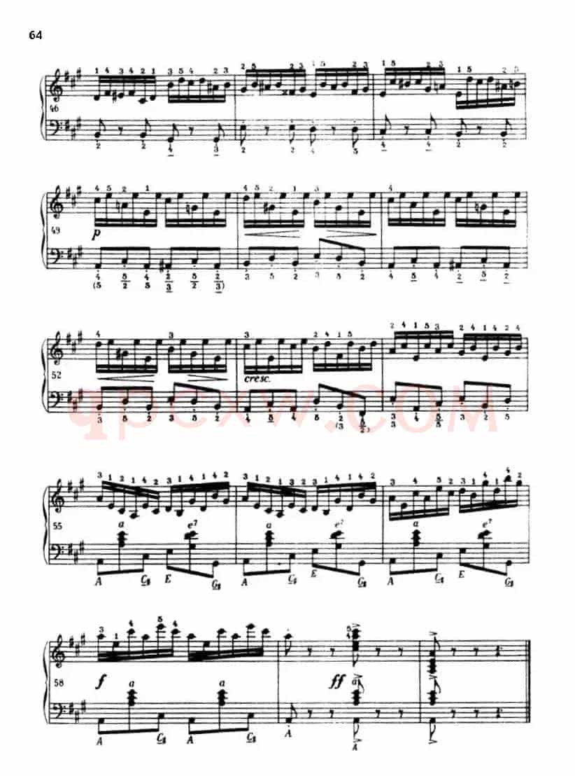 《车尔尼手风琴练习曲集》第Ⅲ册（P52—74）
