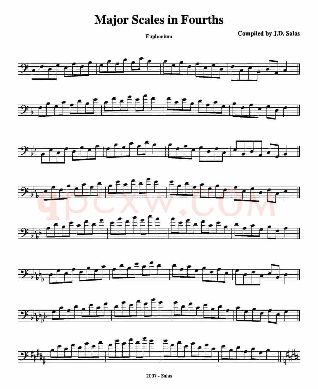 Major Scales in 4ths - Euphonium（上低音号练习教材选曲）