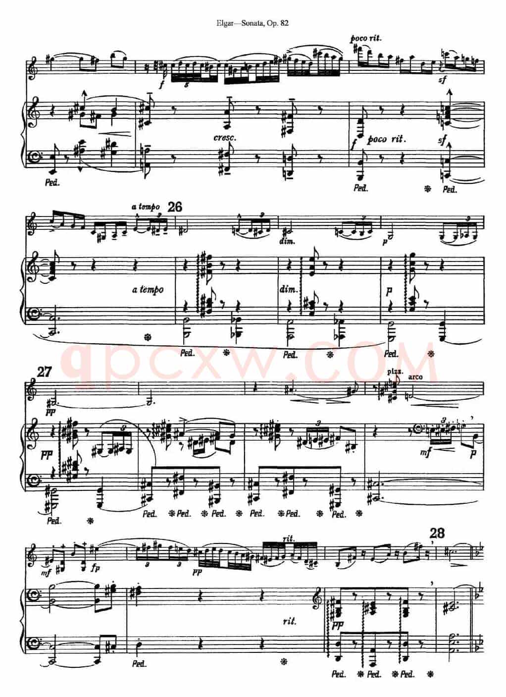 Violin Sonata Op.82（小提琴+钢琴伴奏）