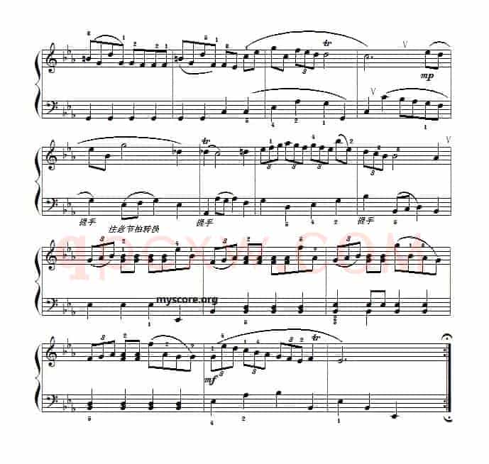 巴赫初级钢琴曲之十八:进行曲