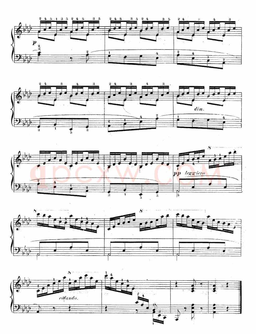 《车尔尼钢琴手指灵巧初步练习曲》OP.636-20