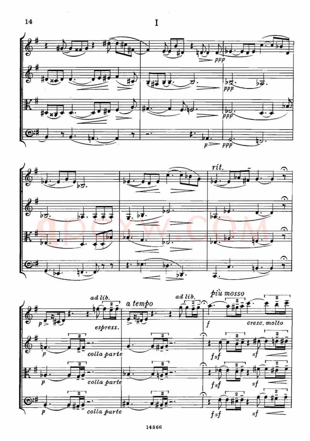 QUARTET Op.83(第一部分)(弦乐四重奏)