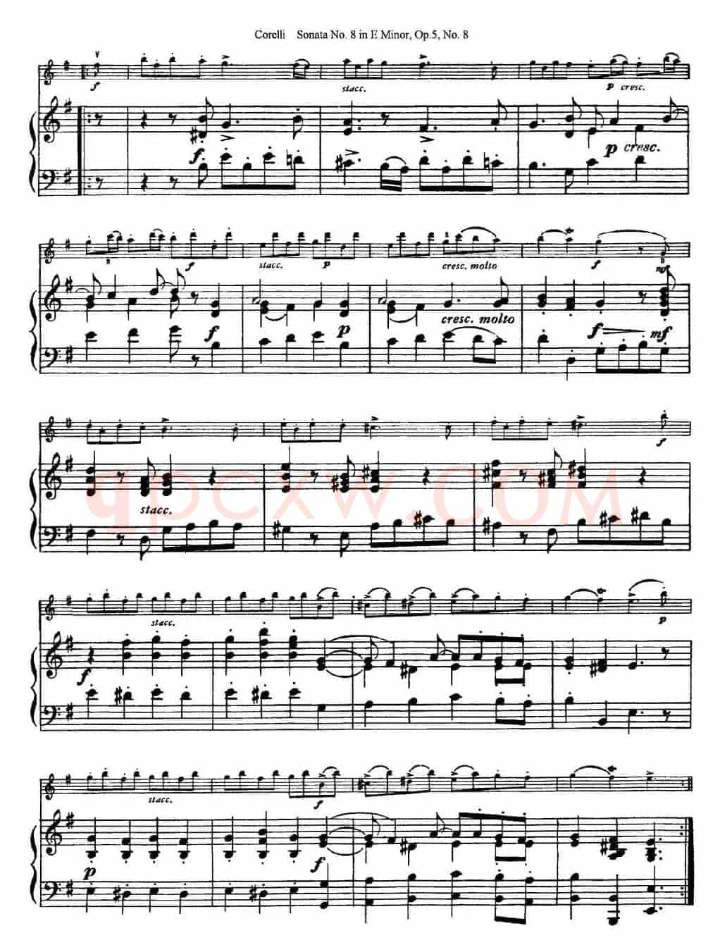 Sonata No.8 in E Minor Op.5 No.8（小提琴+钢琴伴奏）
