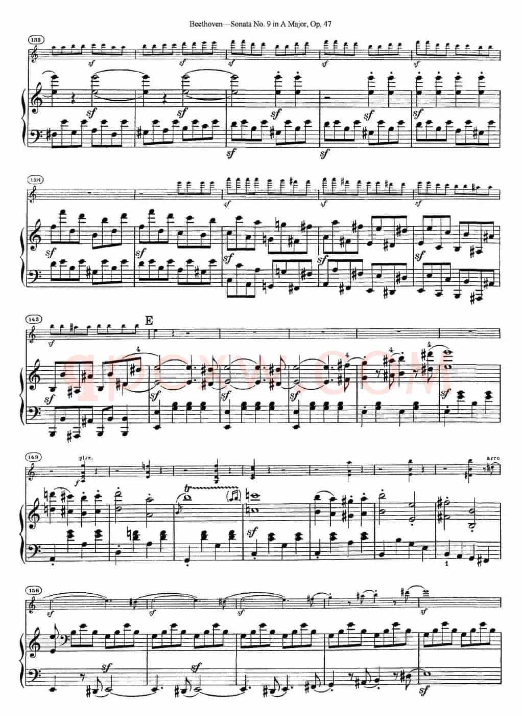 Violin Sonata No.9 in A Major Op.47（小提琴+钢琴伴奏）