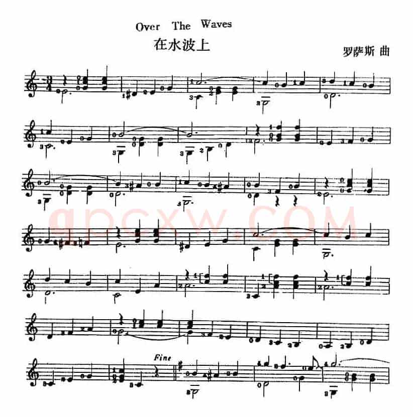 西班牙吉他独奏曲：在水波上