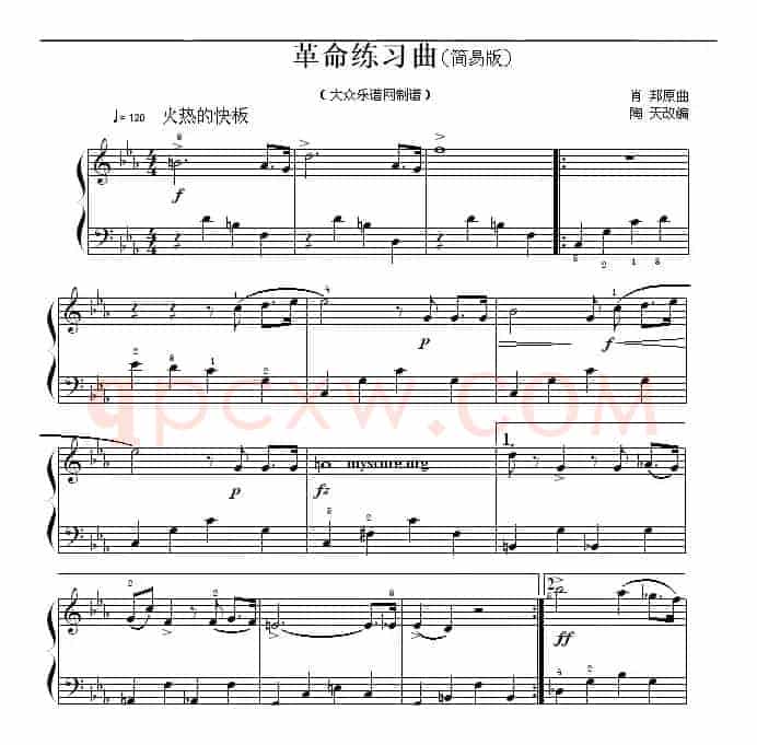 肖邦钢琴小曲：革命练习曲 