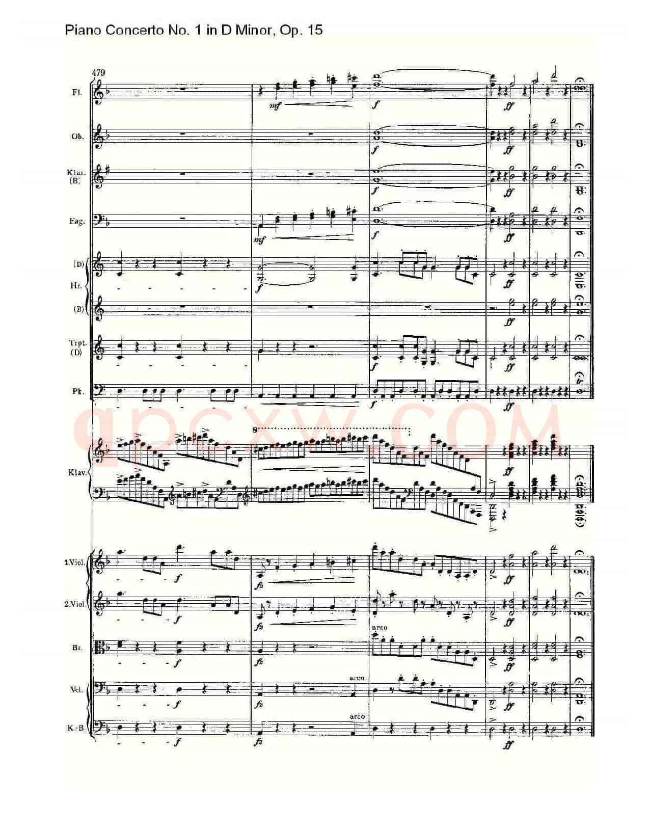 D小调钢琴第一协奏曲, Op.15第一乐章(二)