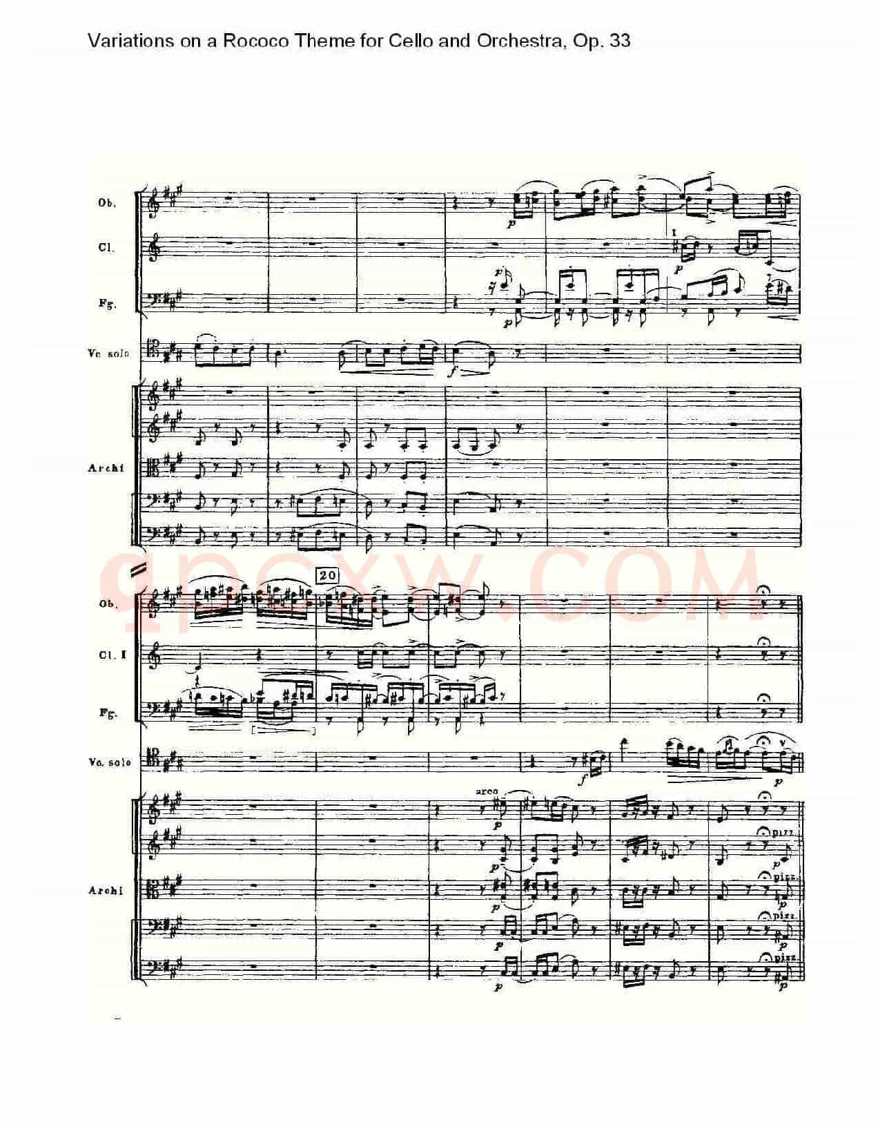 大提琴与管弦乐洛可可主题a小调变奏曲, Op.33(一)