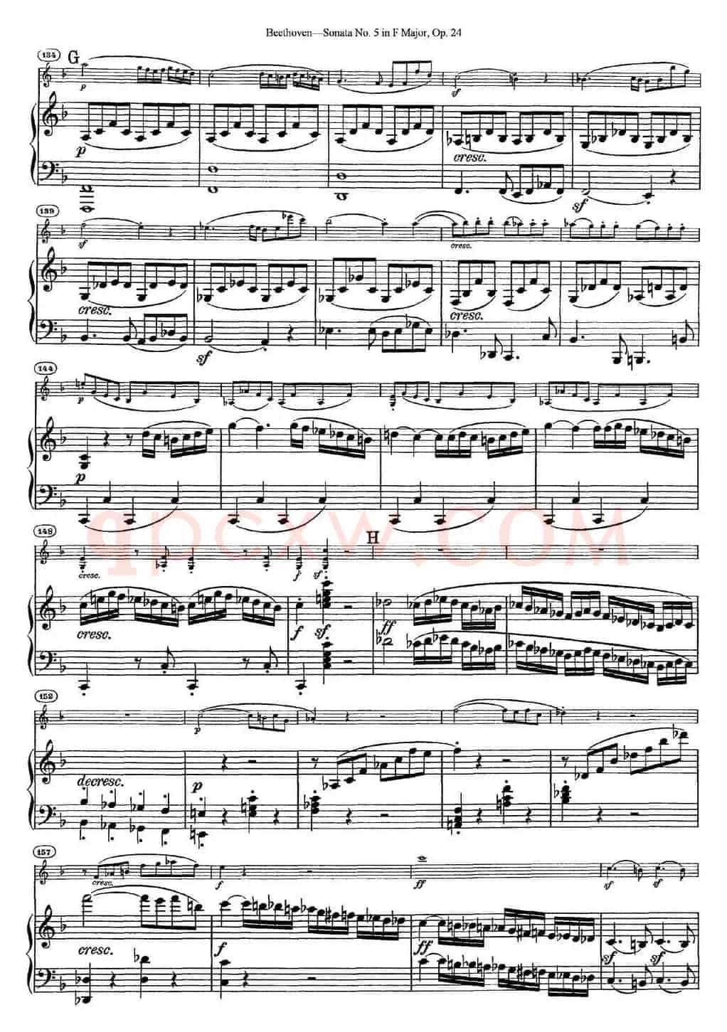 Violin Sonata No.5 in F Major Op.24（小提琴+钢琴伴奏）