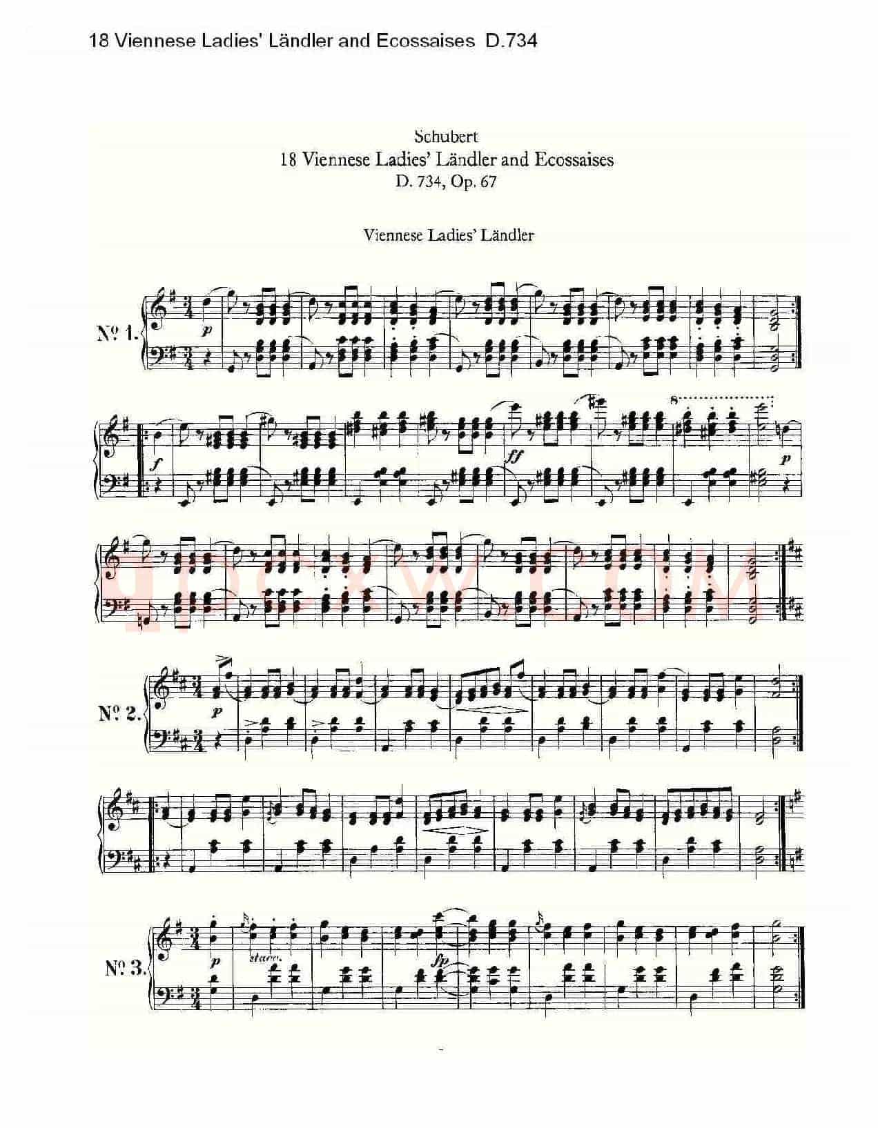 18 Viennese Ladies' Ländler and Ecossaises D.