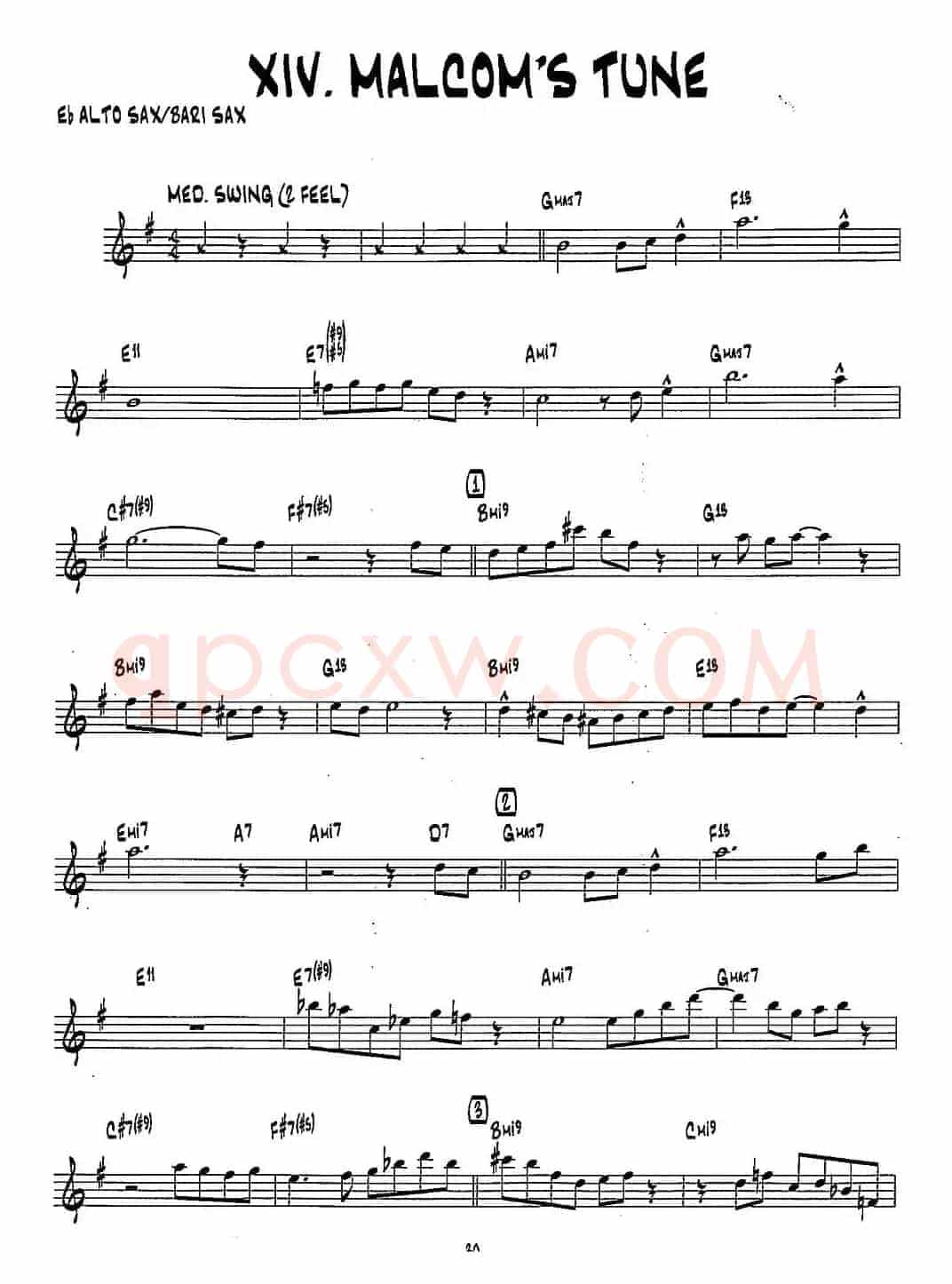 MALCOM'S TUNE（15首爵士练习曲之14）