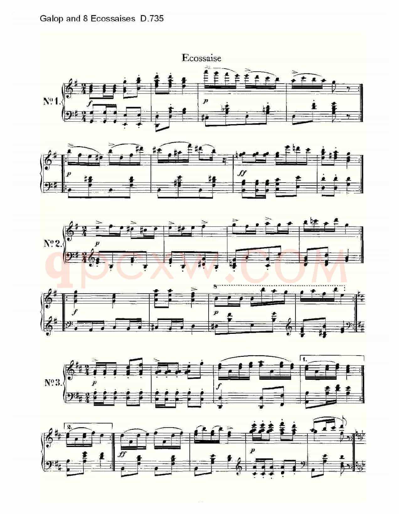 Galop and 8 Ecossaises D.735
