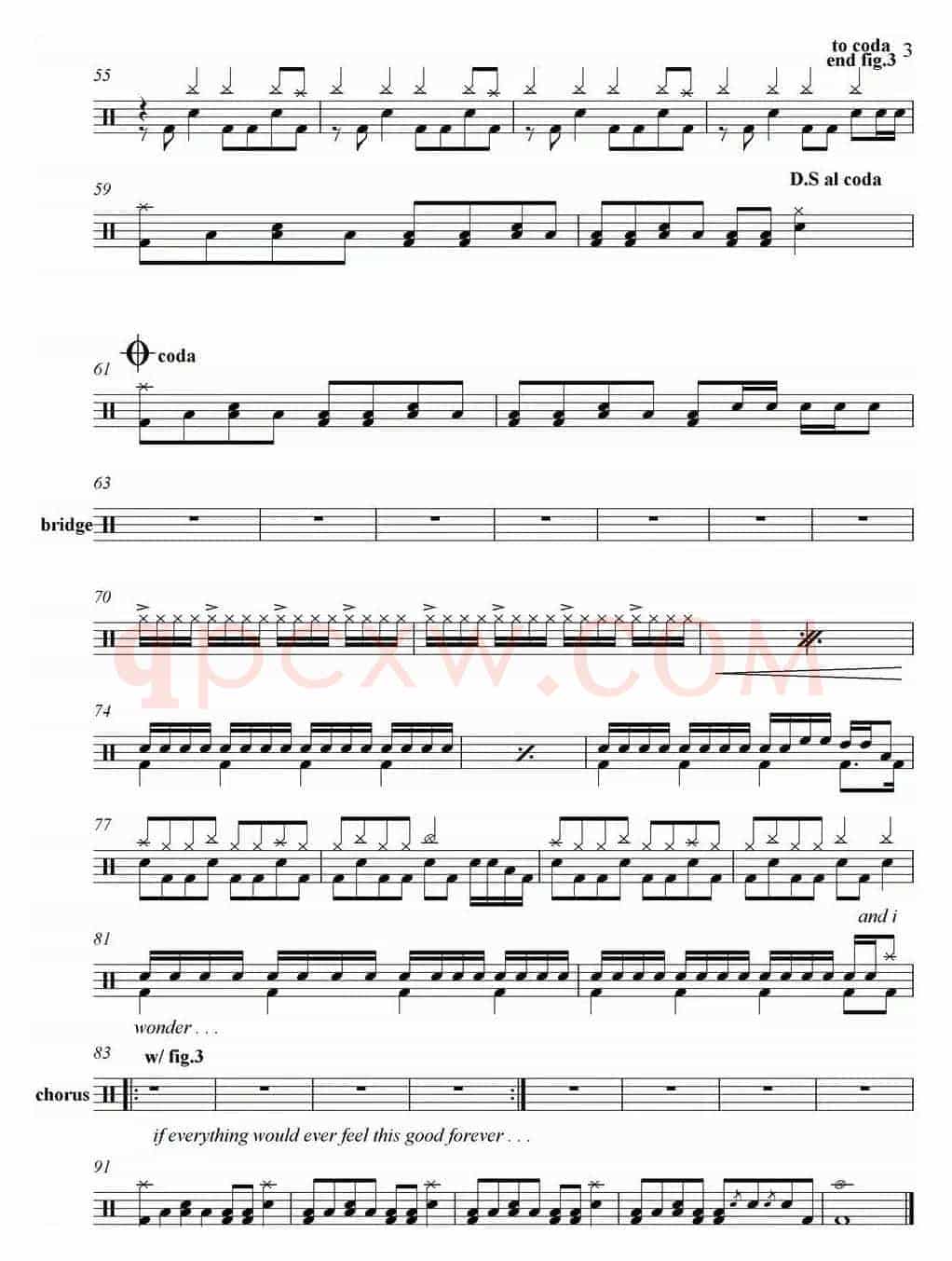 爵士鼓谱：Foo Fighters - Everlong