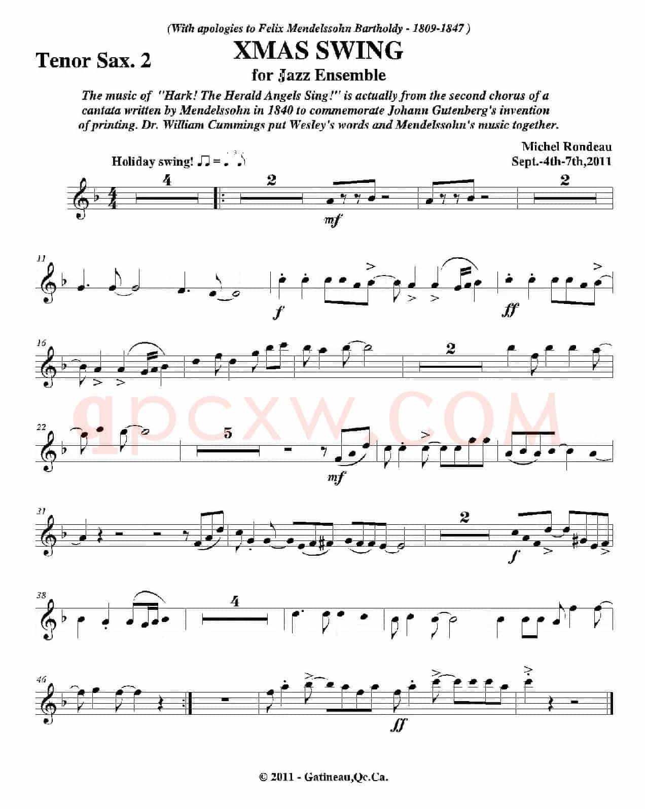 XMAS SWING（第二次中音萨克斯分谱）