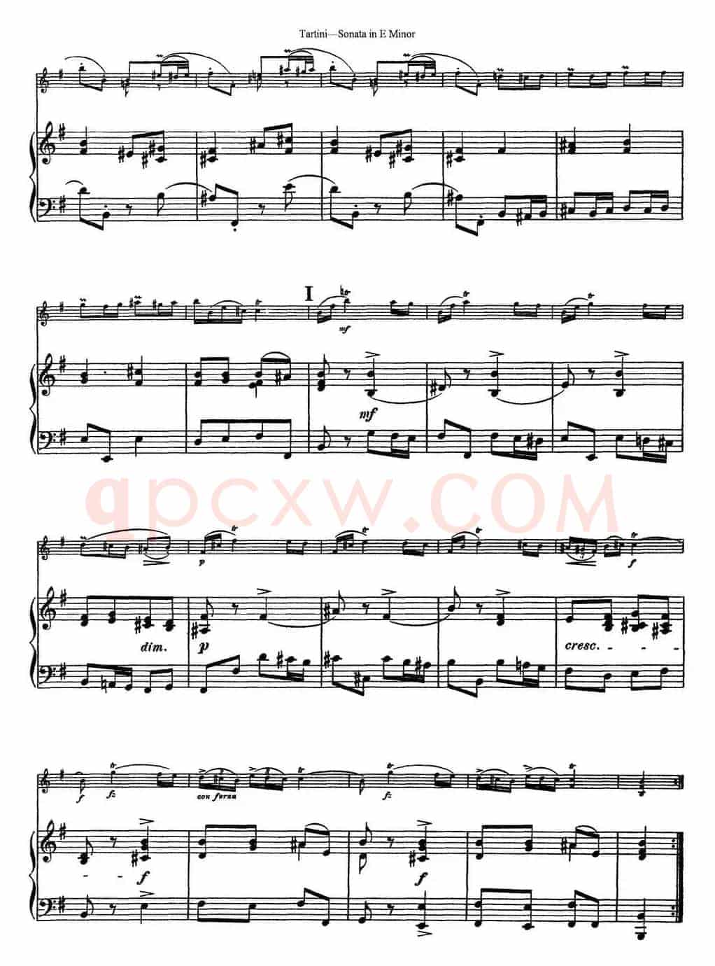 Violin Sonata in E Minor（小提琴+钢琴伴奏）