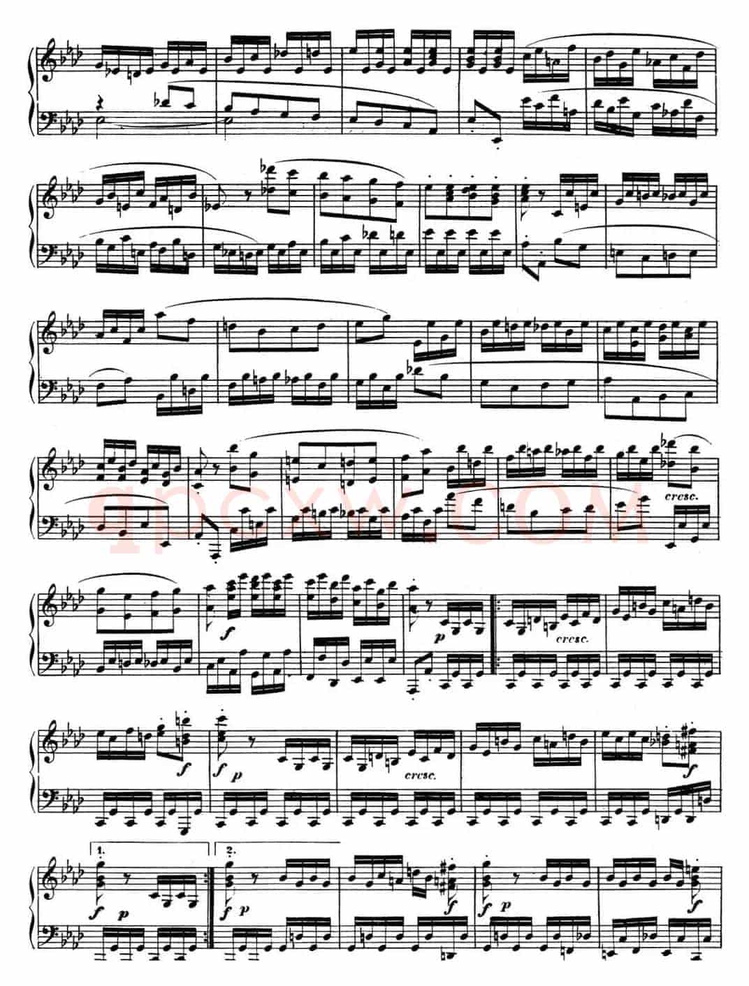 贝多芬钢琴奏鸣曲12 葬礼进行曲 降A大调 Op.26 A-flat major
