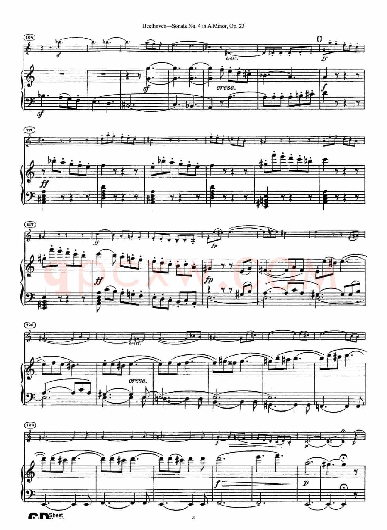 A小调第四小提琴奏鸣曲（Sonata No.4 in A Minor Op.23）（小提琴+钢琴伴奏）
