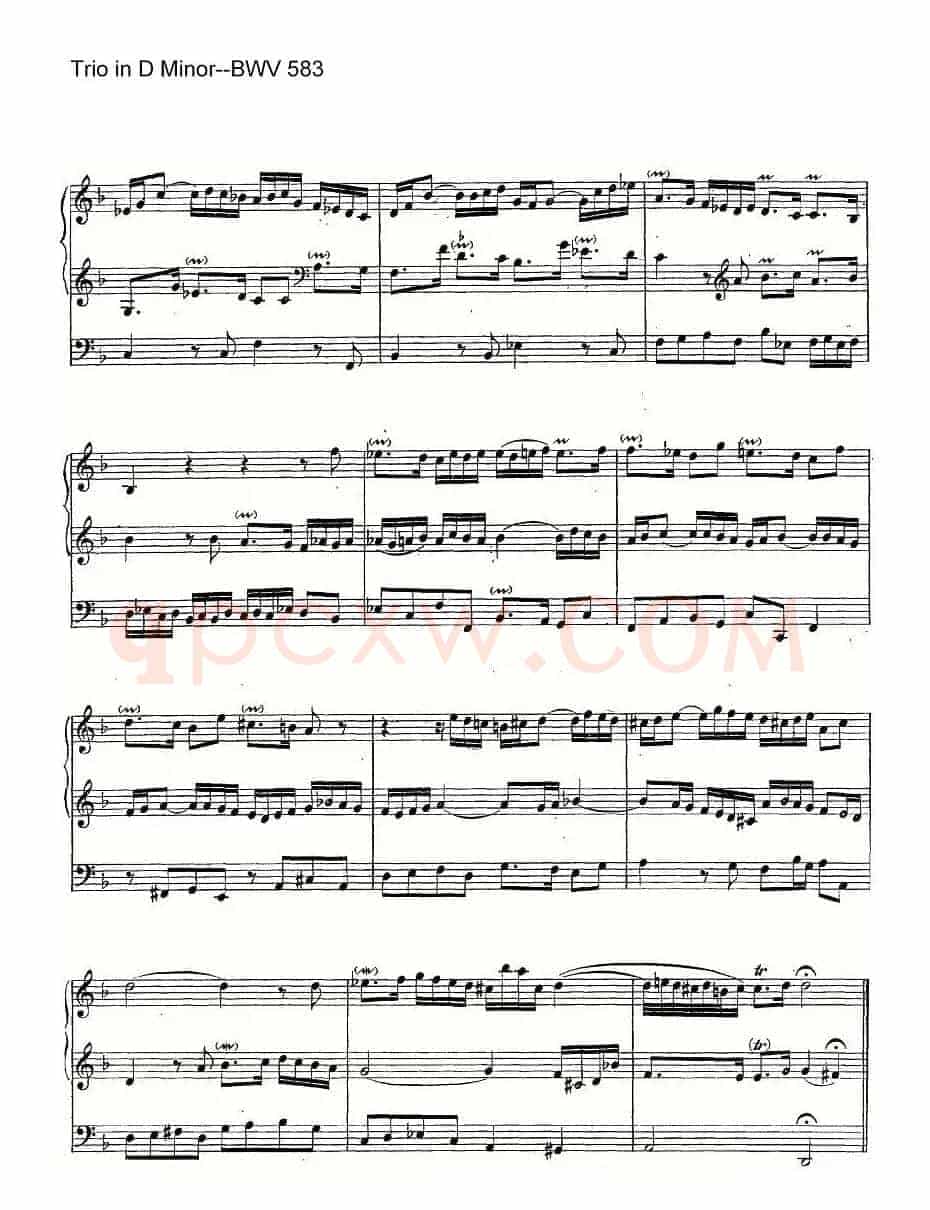 Trio in D Minor--BWV 583（管风琴）