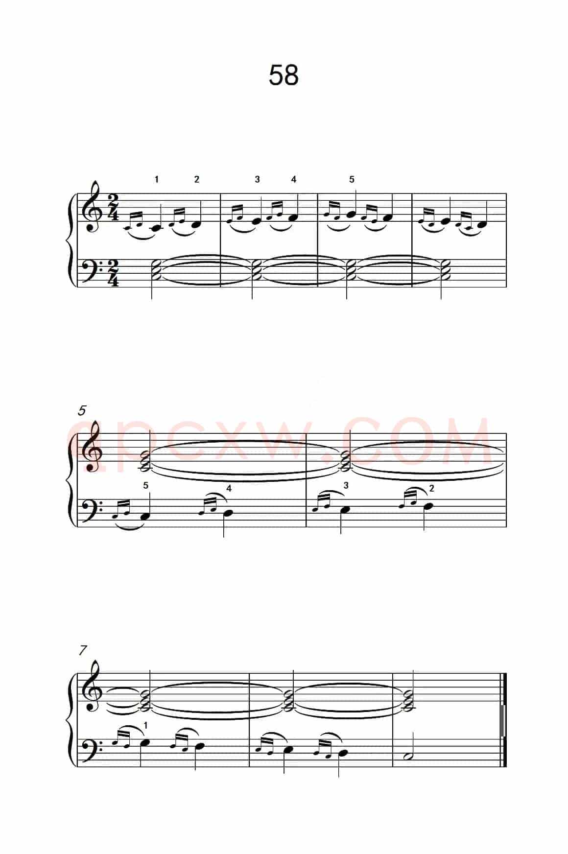 装饰音练习 58（儿童钢琴手指练习 2）