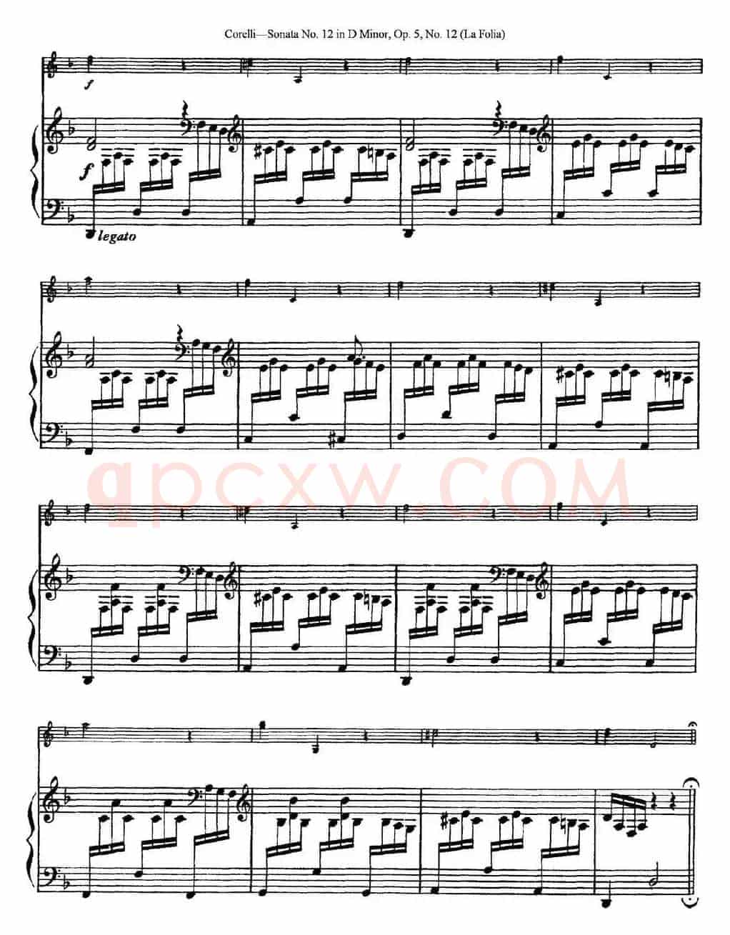 Sonata No.12 in D Minor Op.5 No.12（小提琴+钢琴伴奏）