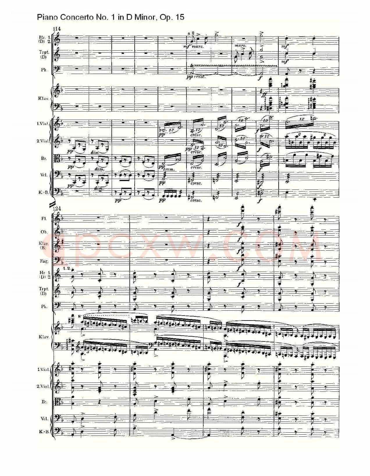 D小调钢琴第一协奏曲, Op.15第三乐章(一)