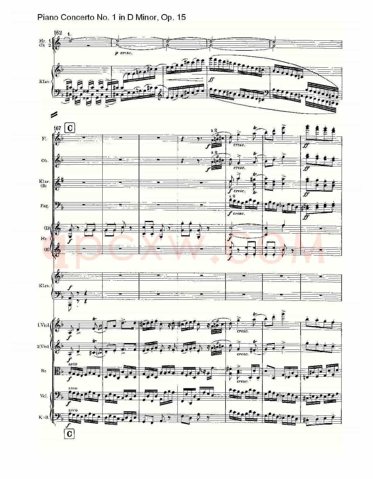 D小调钢琴第一协奏曲, Op.15第三乐章(一)