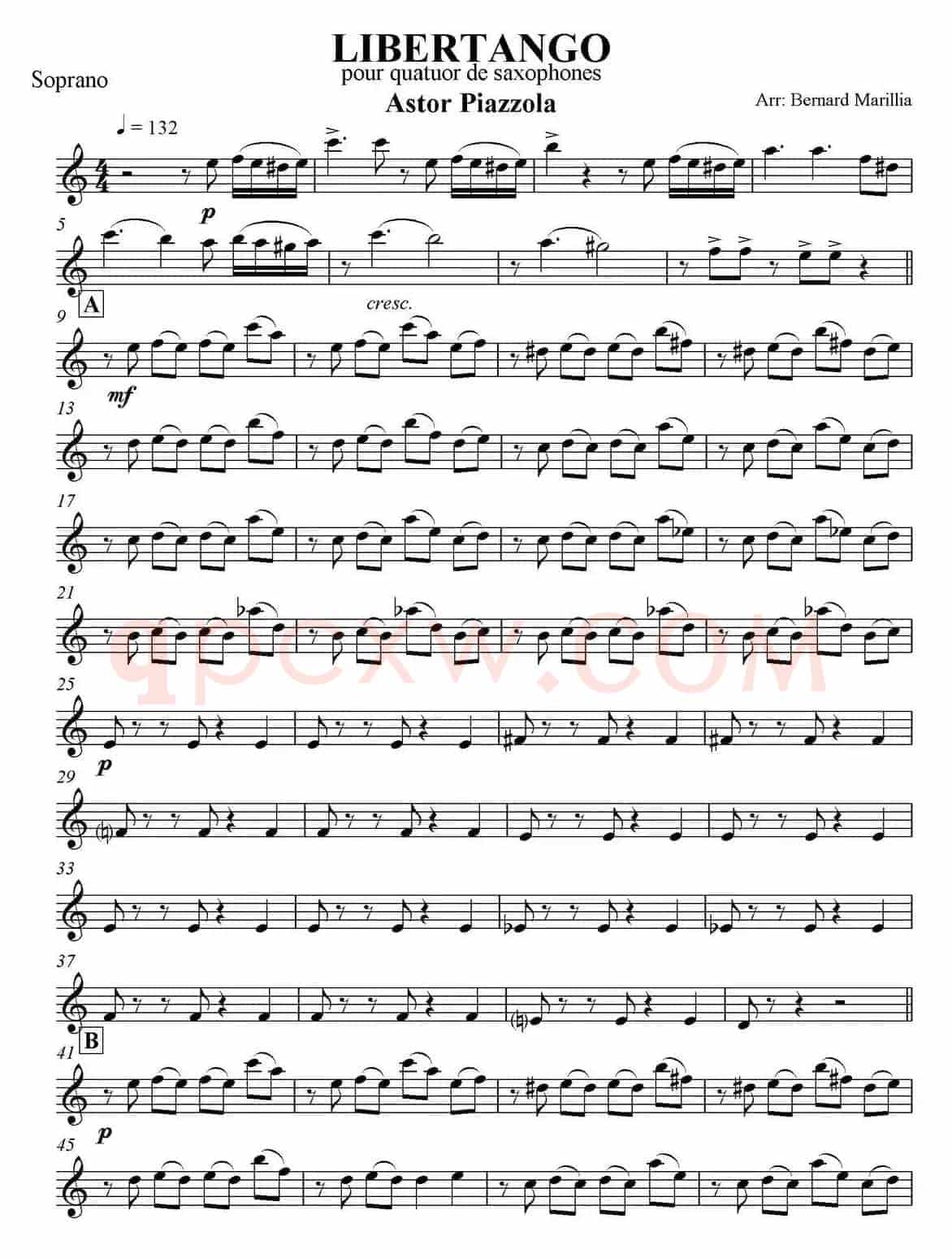 LIBERTANGO（四重奏·高音萨克斯分谱）
